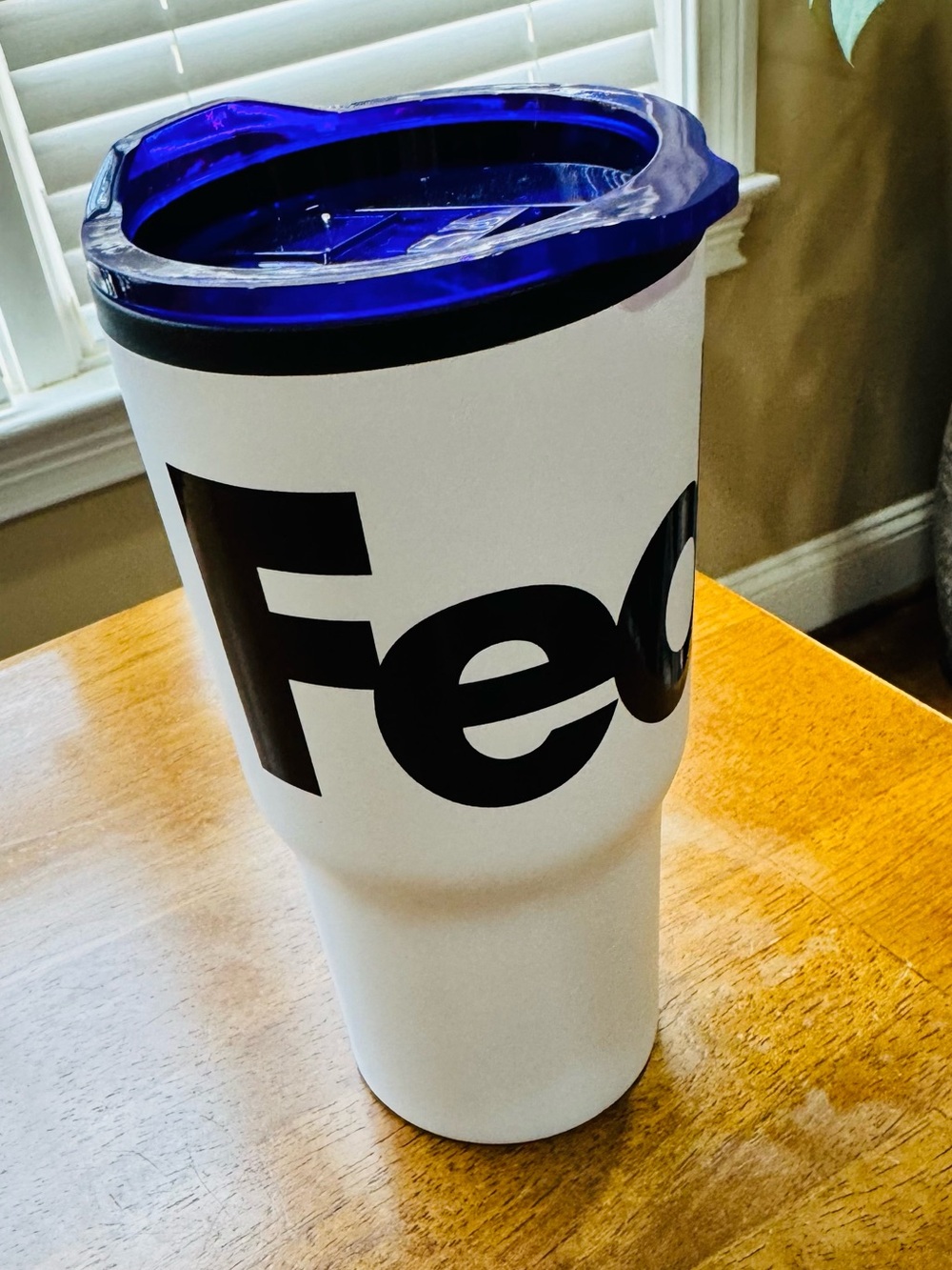 FedEx 20oz Evans Denali Tumbler White W/Purple Lid